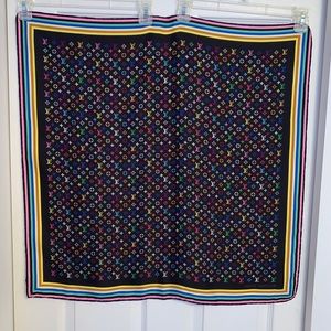 Louis Vuitton Scarf. 27x27. Black multi color.